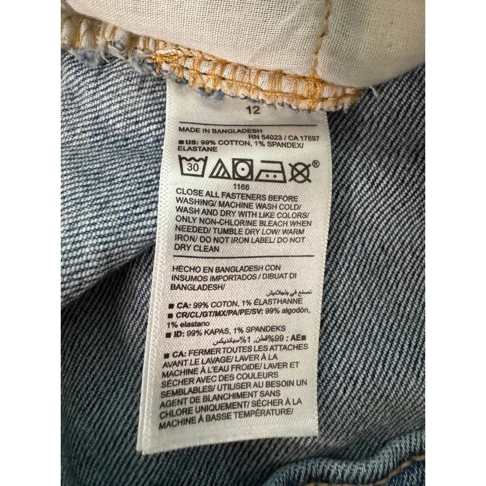 Old Navy Girls High Rise Flare Denim Jeans Size 12 Light Blue Wash